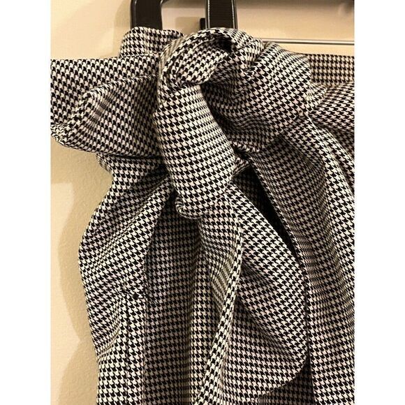 Zara Skirt Houndstooth Mini Asymmetrical Wrap Skirt Size Large - Picture 2 of 5